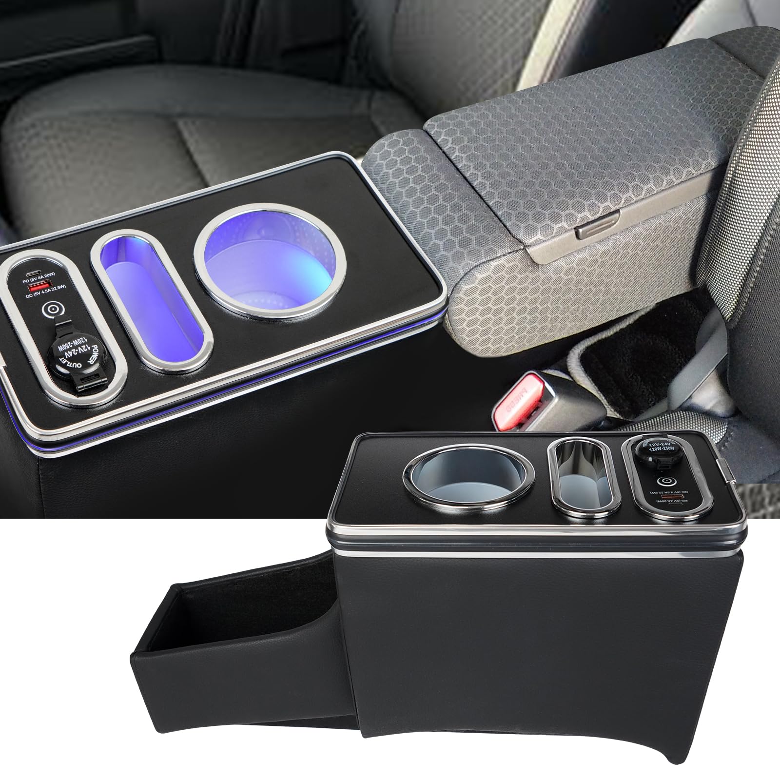 

YESHMA Console Box for Suzuki Spacia and MK54S Dedicated armrest for Custom generation Center console storage box with smart USB and drink