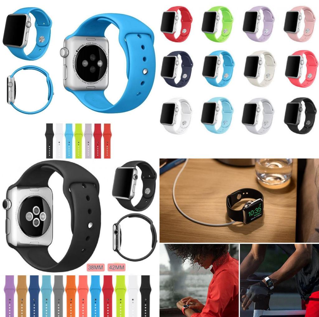 Apple Watch Band Slim Waist Silicone Strap Double Buckle Lightweight Fitness