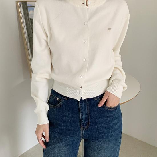Like Silver Logo Pendant Round Knit Cardigan 7 Colors