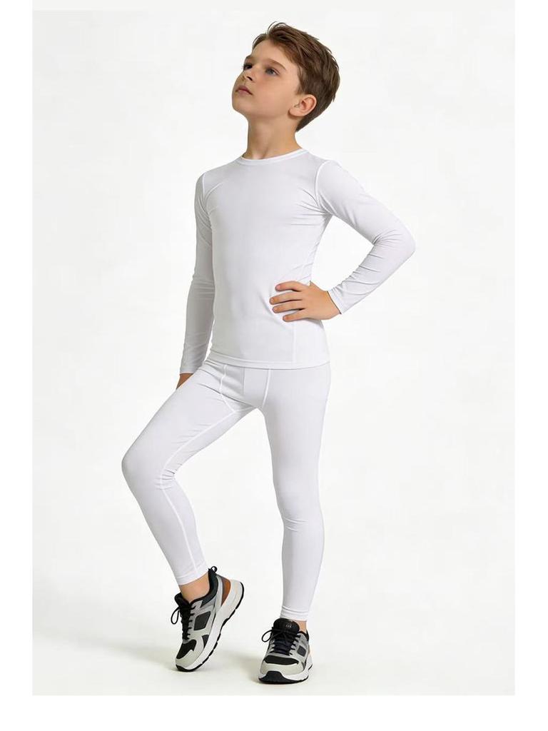 Children's Autumn-Winter Quick-Dry Compression Set: Breathable Long-Sleeve Top & Pants for Men's Sports, Fitness, and Running.