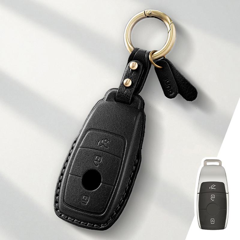 Genuine Leather Protector for Mercedes Benz A C E S G Class CLA GLE GLB GLS AMG Maybach Key Case Cover Fob