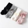 White Knit Girls' Leggings & Tights Set with Bow - Baby Bodysuit, Base Layer, Socks for Spring & Autumn