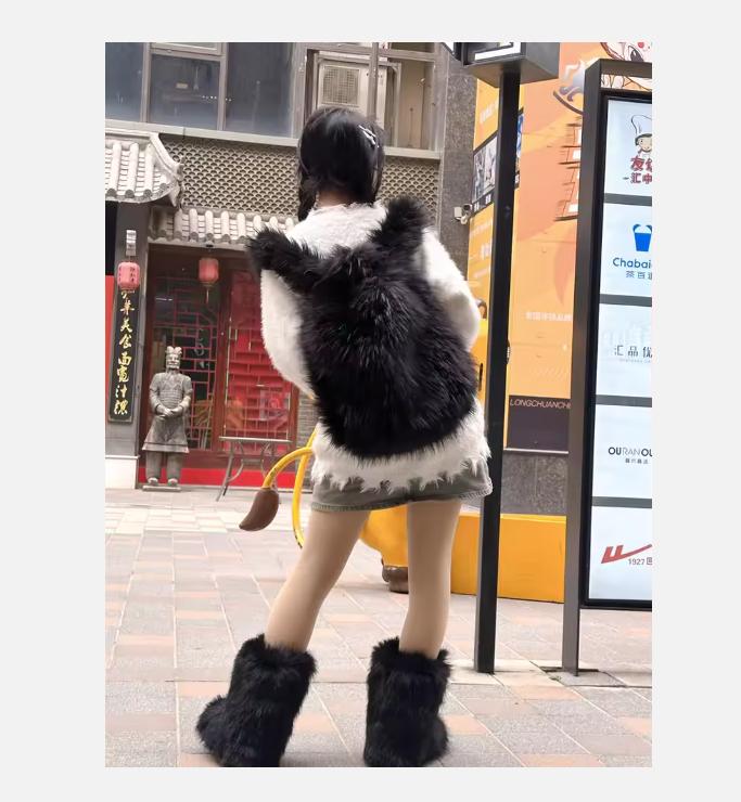 2026 NEW FASHION Y2K Faux Fur FOR Women Backpack Solid Soft Fleece Knapsack Harajuku Style Winter Ladies Bag