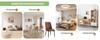 Set of 2 Modern Brown Dining Chairs, Tech-Fabric Backrest, Black Metal Legs