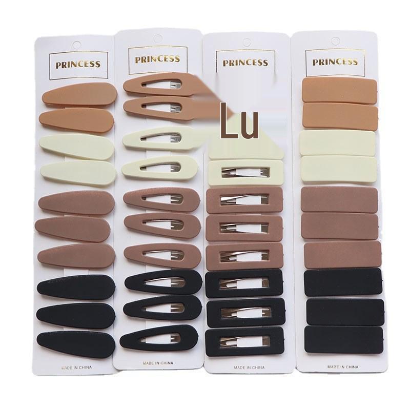 Set of 10 Beige Geometric BB Hair Clips: Versatile Style for Kids