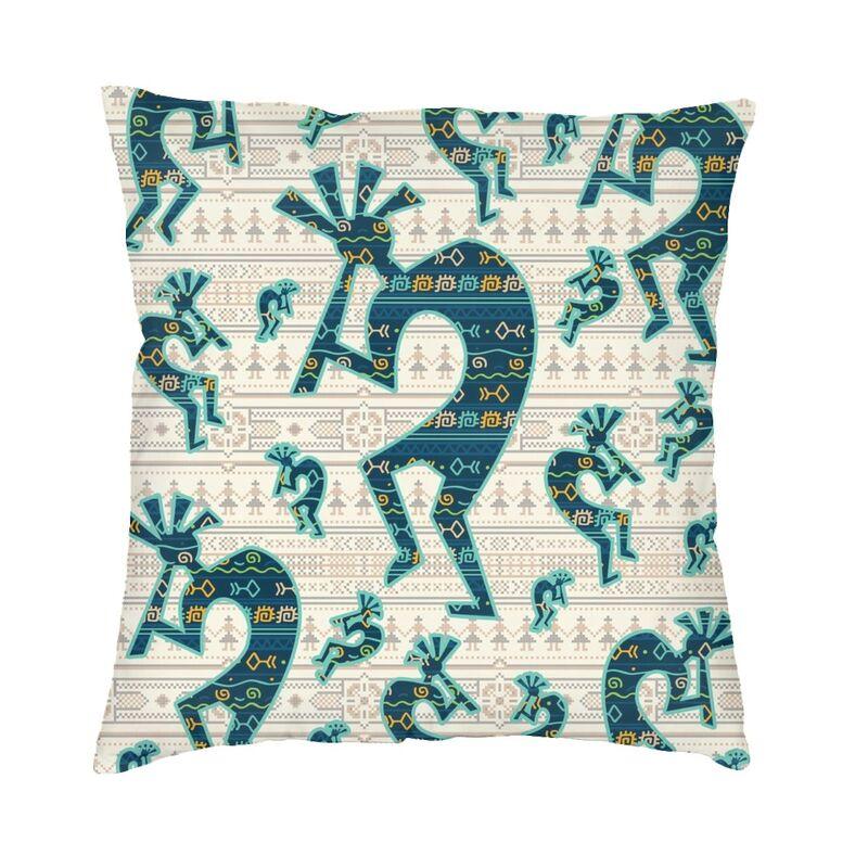 

Fashion Kokopelli The Flute Player Throw Pillow Case Home Decorative Aboriginal Tribal Pattern Cushion Cover 40x40 Pillowcover 30x30cm 12x12in