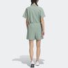 adidas Pure Color Sport Casual Short-Sleeve Jumpsuit Women Jumpsuit Silver-Grey Green HY2843