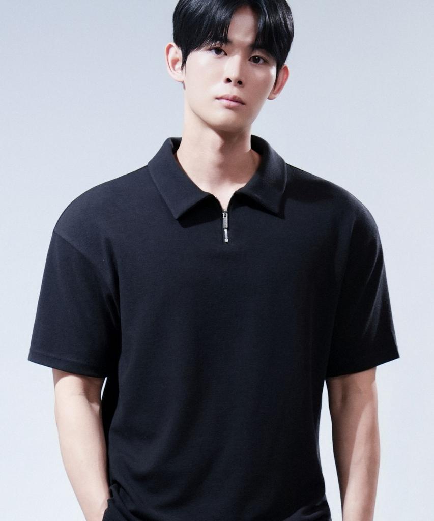 Dibala Patented Half-Zip Polo Shirt With Shoulder Pads, Short Sleeve Dibala Signature Suit