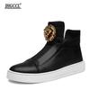 Fashion New black men's boot-style men's shoes High-top shoes platform shoes cowhide casual shoes plus size men's shoes A2