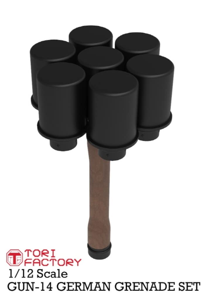 Tri Factory GUN Series WWII German Grenade Set Resin Kit Molded Color 1/12 GUN-14