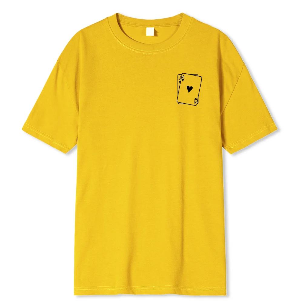 laying Card Spades A Print Mens Cotton T-Shirts All-math Fashion Short Sleeve Breathable Oversize O-Neck Tops Male Tee Clothing