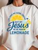 Womens ONeck Cotton T Shirts Lemonade Prints TShirts Jesus Short Sleeves Tops Life Gives Me Some Lemons Summer Casual Clothes