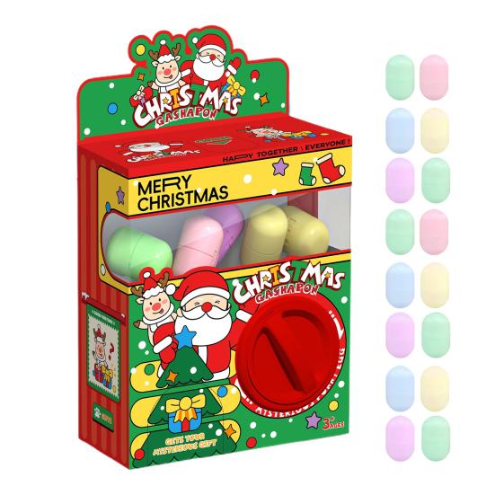 Halloween Mini Capsule Toy Machine 6/12/16 Random Surprise Eggs Cute Cartoon Gashapon Machine Mini Round Capsule Gift for Kindergarten Xmas Easter