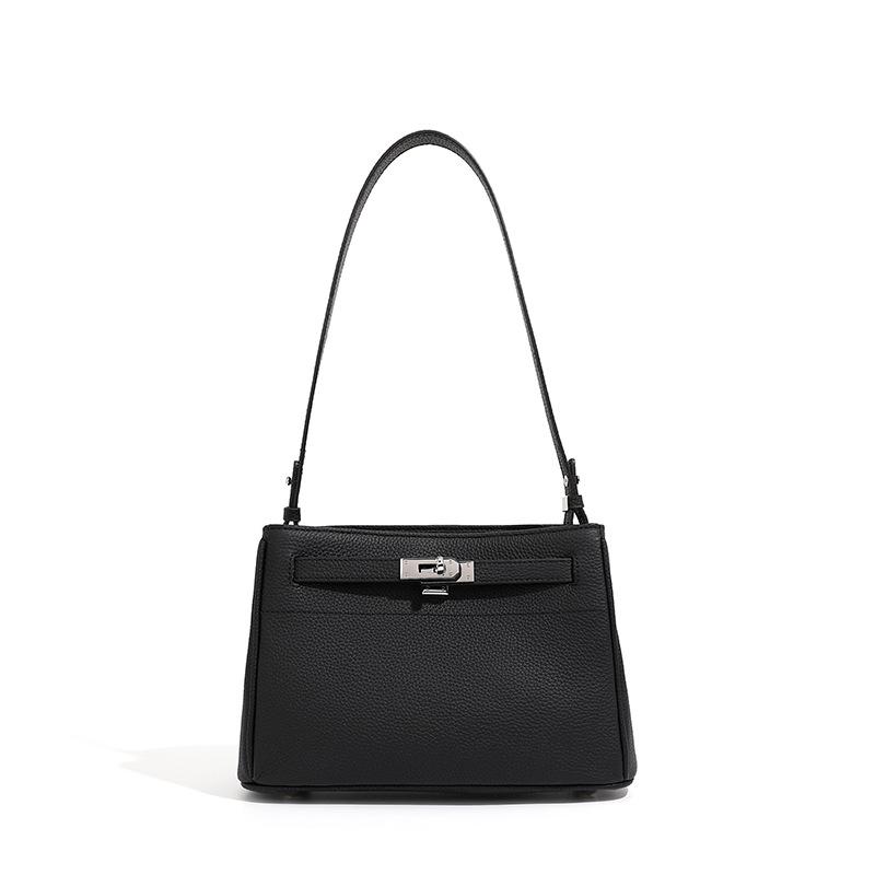 Dame Baotou Lag Kuskinn Lås Mote Enkel Pendler Skulder Armhule Crossbody Liten Firkantet Veske Keli Veske