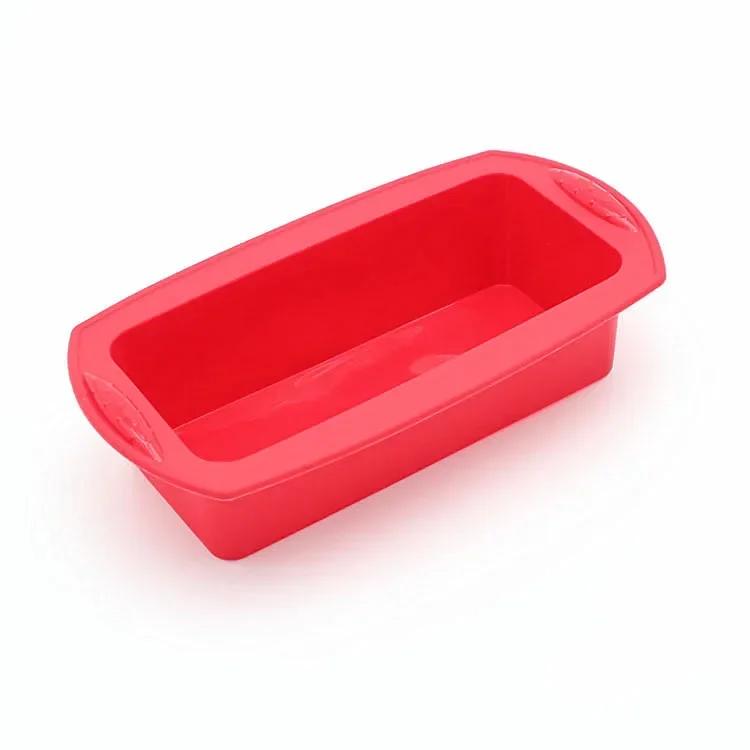 

Long Square Baking Mold for Dishes, 11Inch Rectangular Silicone Bread Pan Mold Loaf Toast Bread Pans червоний