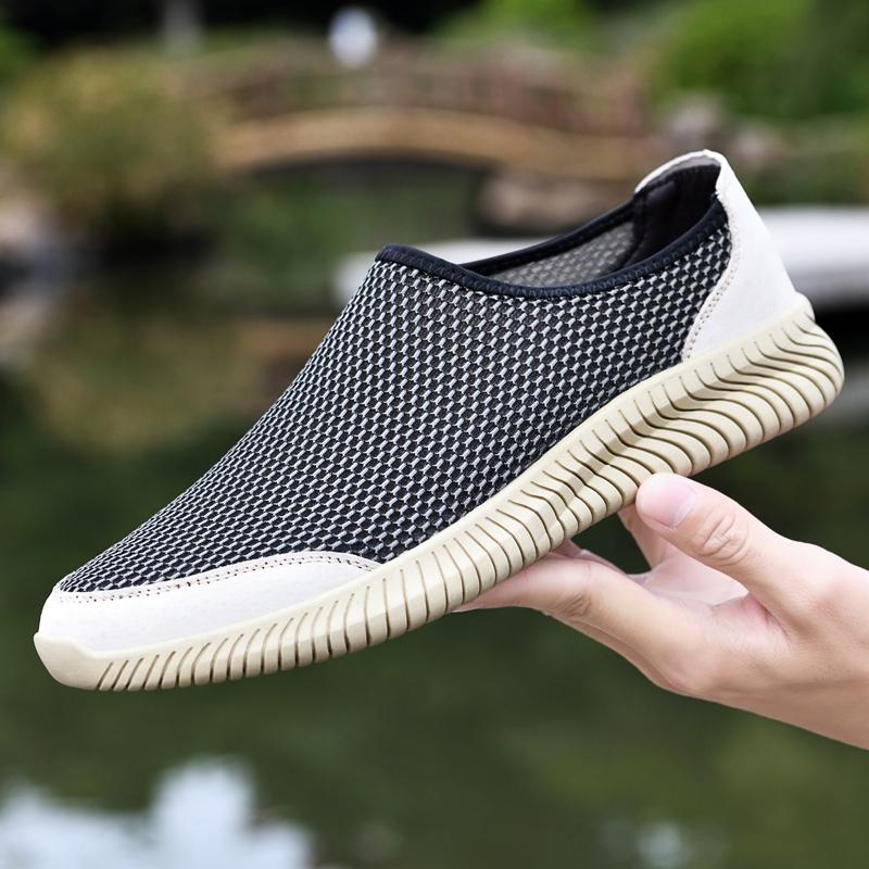 Summer Hot Selling Men's Mesh Casual Shoes Breathable Massage Soles Men's Driving Shoes Outdoor Beach Camping Shoes Anti Slip