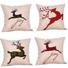 Cute Reindeer Series Skin-Friendly Linen Cushion Cover with Digital Print