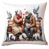 New Valentine's Day Pillow Cover Fun Watercolor Valentine's Day Old Couple Push Cover Home Cushion Cover