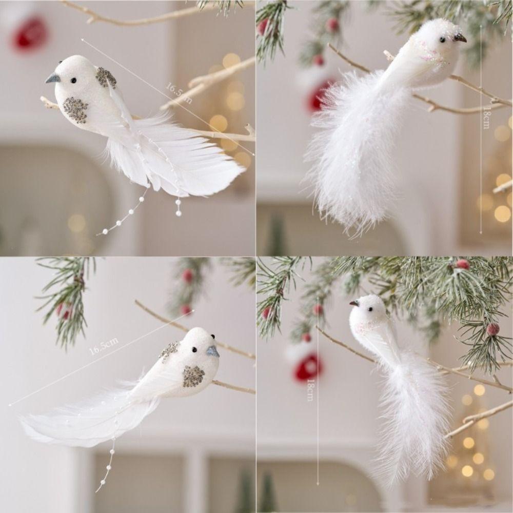 2pcs DIY Decor Artificial Bird Pendant Christmas Tree Decoration Artificial Foam Birds