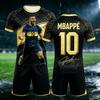 Mbappe No.10 Theme Technology Style Printed Signature Design Sport Leisure Breathable Family Matchingkids Jersey Set