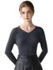 Damen Schlank geschnittener V-Ausschnitt 100% Kaschmir Pullover - Langarm, Einfarbig, Herbst/Winter Vielseitige Strickschicht