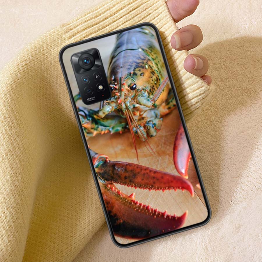 Live Lobster Phone Case For Redmi Note 13 14 15 Pro Plus 12 13C 12C 15C 9 10 10C 9T 9C 9A TPU Soft Cover Clear Cell Cases Shockp