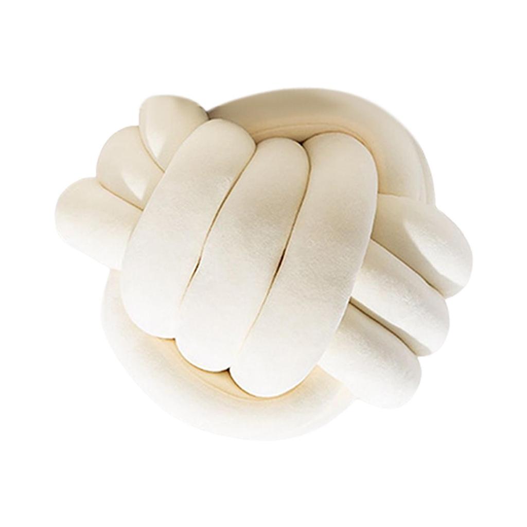 Coussin Boule de Nœuds Rond Oreiller Nœud Rond Oreillers Boule de Nœuds Douce Rond Tissé à la Main pour Chambre à Coucher Canapé 8,66 Pouces