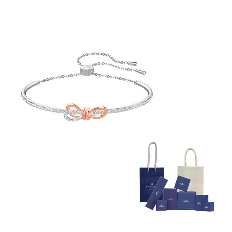 Swarovski Bangles Womens Rhodium plated F-Original Brand Box And Bag