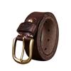 Hand-Carved Trendy Personalized Retro Belt Men'S Genuine Leather Pure Cowhide Casual Versatile Copper Buckle Jeans Belt