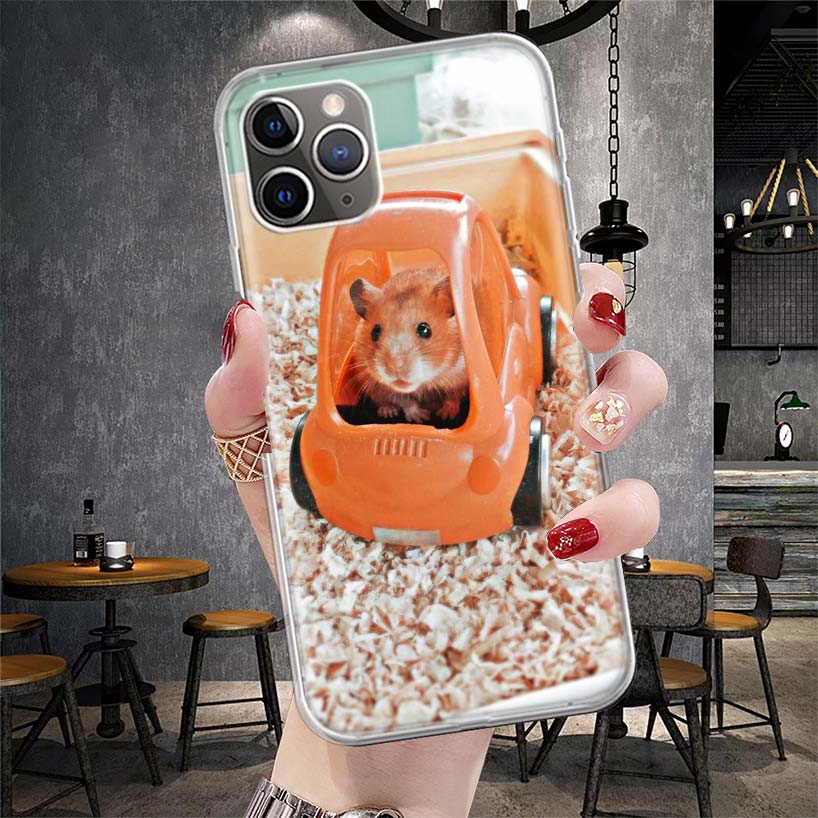 Cute Lovely Pet Hamster Soft Phone Case For IPhone 11 17 Air 16E 16 Pro Max 15 + 14 Plus 13 Mini 12 Apple 7 SE 8 Fundas Coque 11