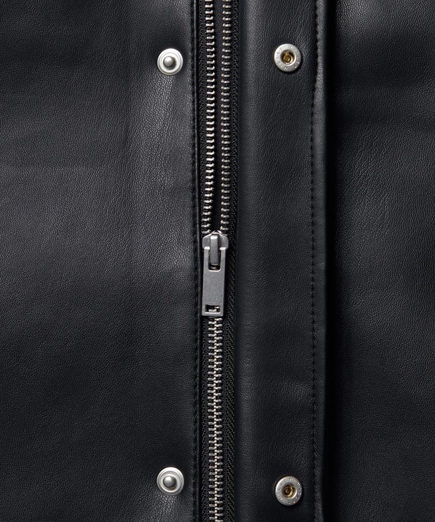 Musinsa Standard Synthetic Leather Oversized Crop Field Jacket [Black]