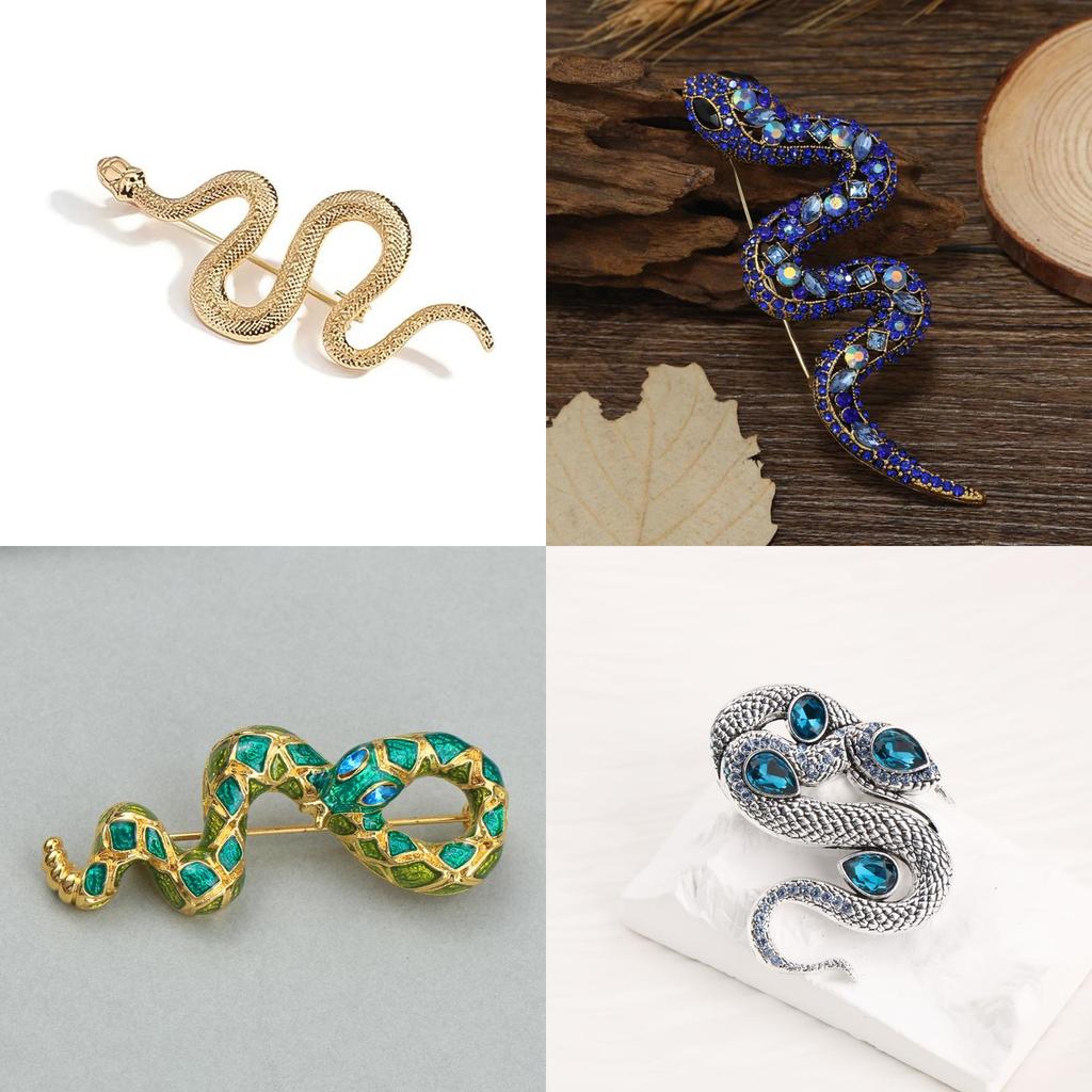 Animal Snake Brooch Pin With Electroplated Alloy Decorative Accessory For Men Women