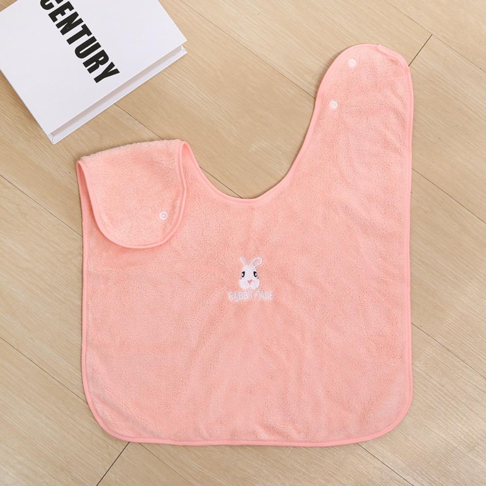 Skin Friendly Children's Washcloth Adjustable Snaps Toddler Face Towel for Feeding Eating