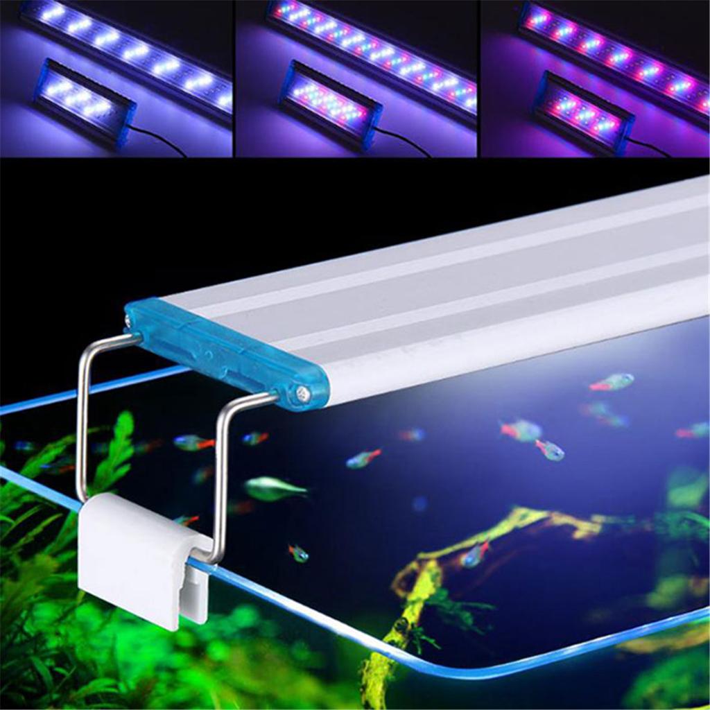 L18/28/38/48cm LED Aquarium Light for Plants,Plug In Full Spectrum Fish Tank Light with Extendable Brackets for Freshwater