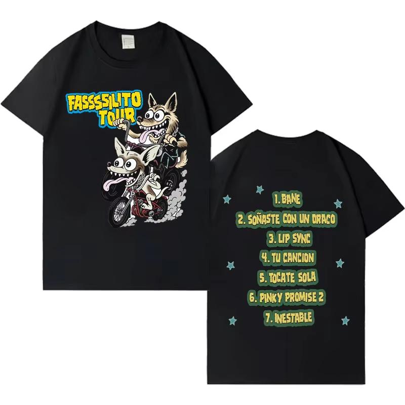 

Rapper Lucho Rk La Pantera Ta Facil Tour Harajuku Print Tshirt Men Women 2026 summer Hiphop Casual Cotton Tshirts Fans Gift L