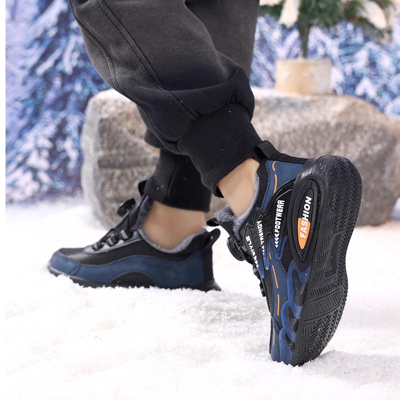 Zimní dětské bavlněné boty Otočné knoflíky pro snadné obouvání a zouvání Dětské sportovní boty Venkovní běžecké boty Boty na sníh Dětské sněhule