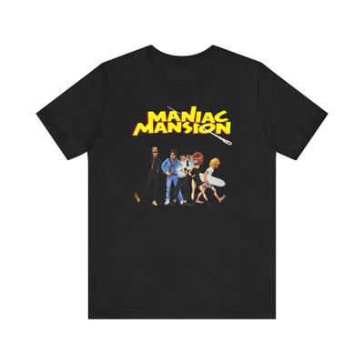 Maniac Mansion NES Pixel Art Styl Retro Unisex Koszulka z Krótkim Rękawem 100% Bawełna Koszulki Męskie Top