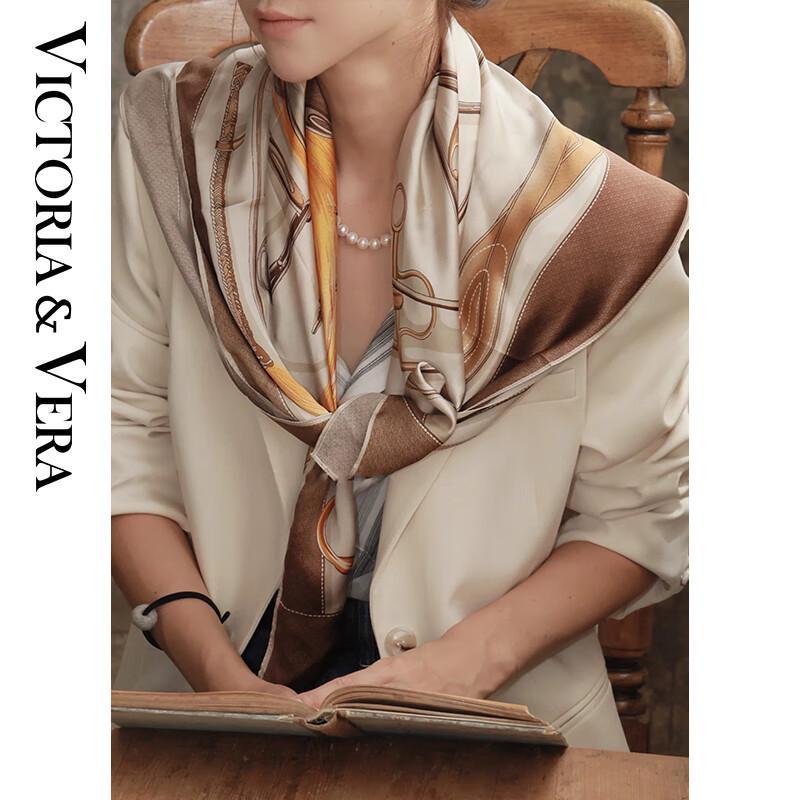 VICTORIA&VERA Mulberry Silk Printed Scarf