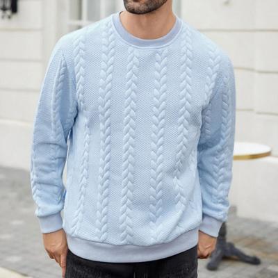 Heren Effen Kleur Ronde Hals Lange Mouwen Casual Warm Sweatshirt Top