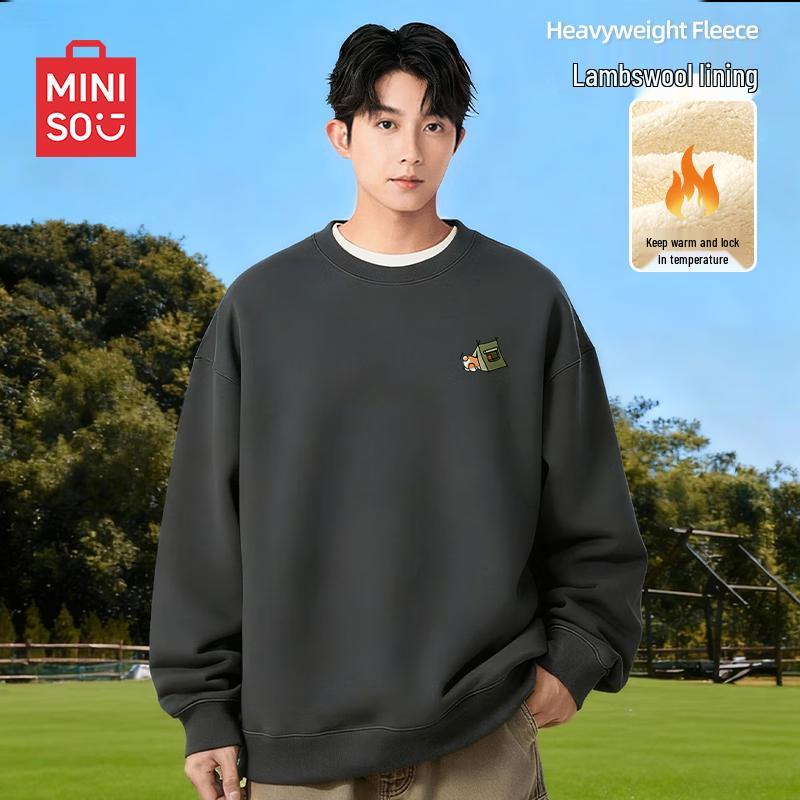 

MINISO Men s Lambswool Winter Crewneck Sweatshirt 3XL