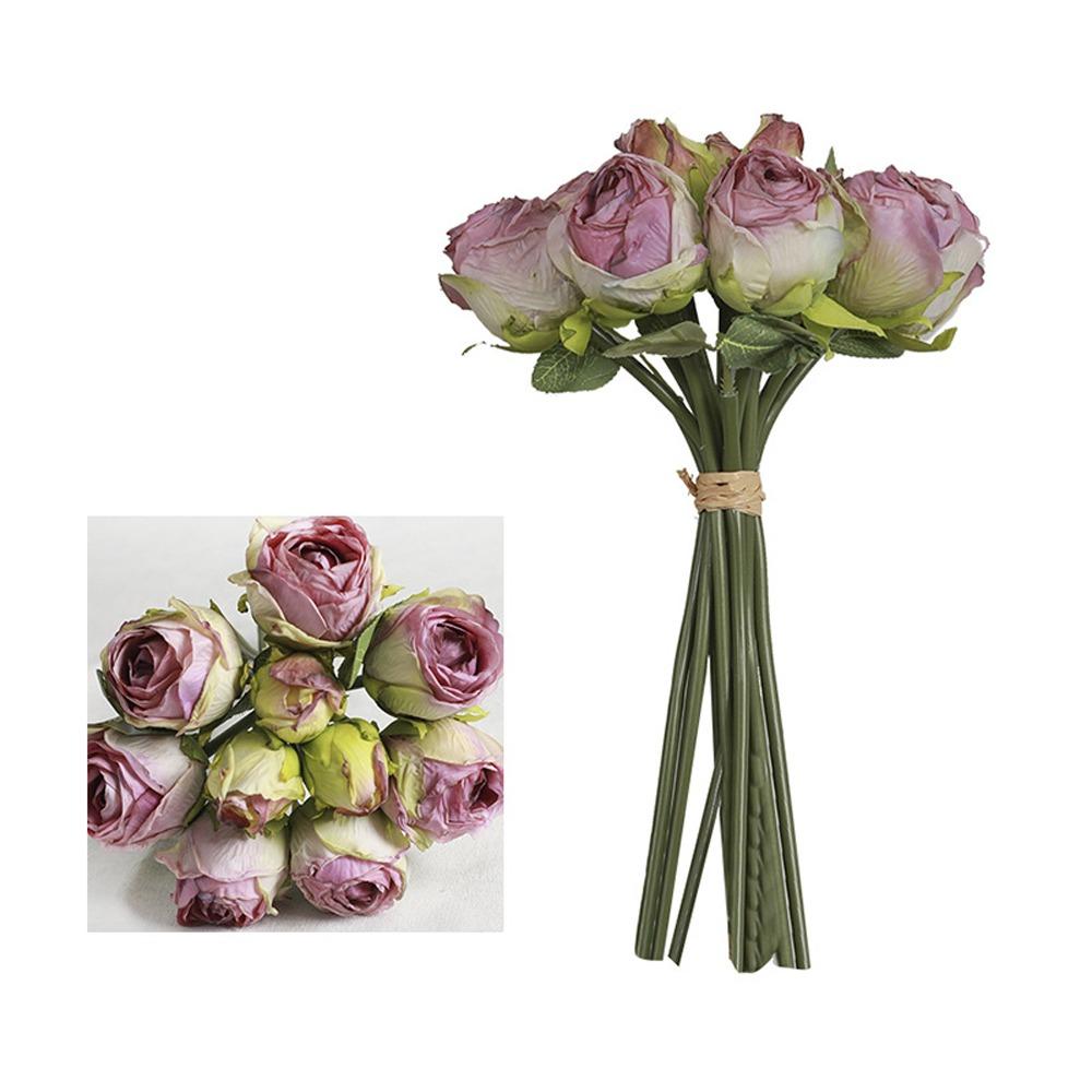 Real Touch Artificial Roses Bouquet Plastic Fake Plants Silk Rose Flowers  Outdoor Garden Decor