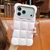 Cartoon Lattice 3D Block Phone Case For iPhone 18 17 16 15 14 13 Pro Max  Candy Solid Color Shockproof Silicone Soft TPU Cover