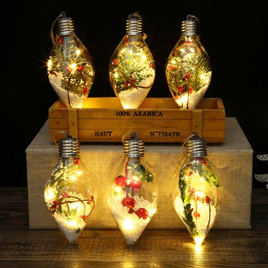 

10cm Christmas Tree Ball LED Luminous White Foam Ball Artificial Plants Red