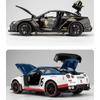 1/24 Scale Nissan GTR Diecast Car Model Toy, Pull Back Toy Vehicle with Sound and Light for Kids Toddler Boys Girls Gift Collection