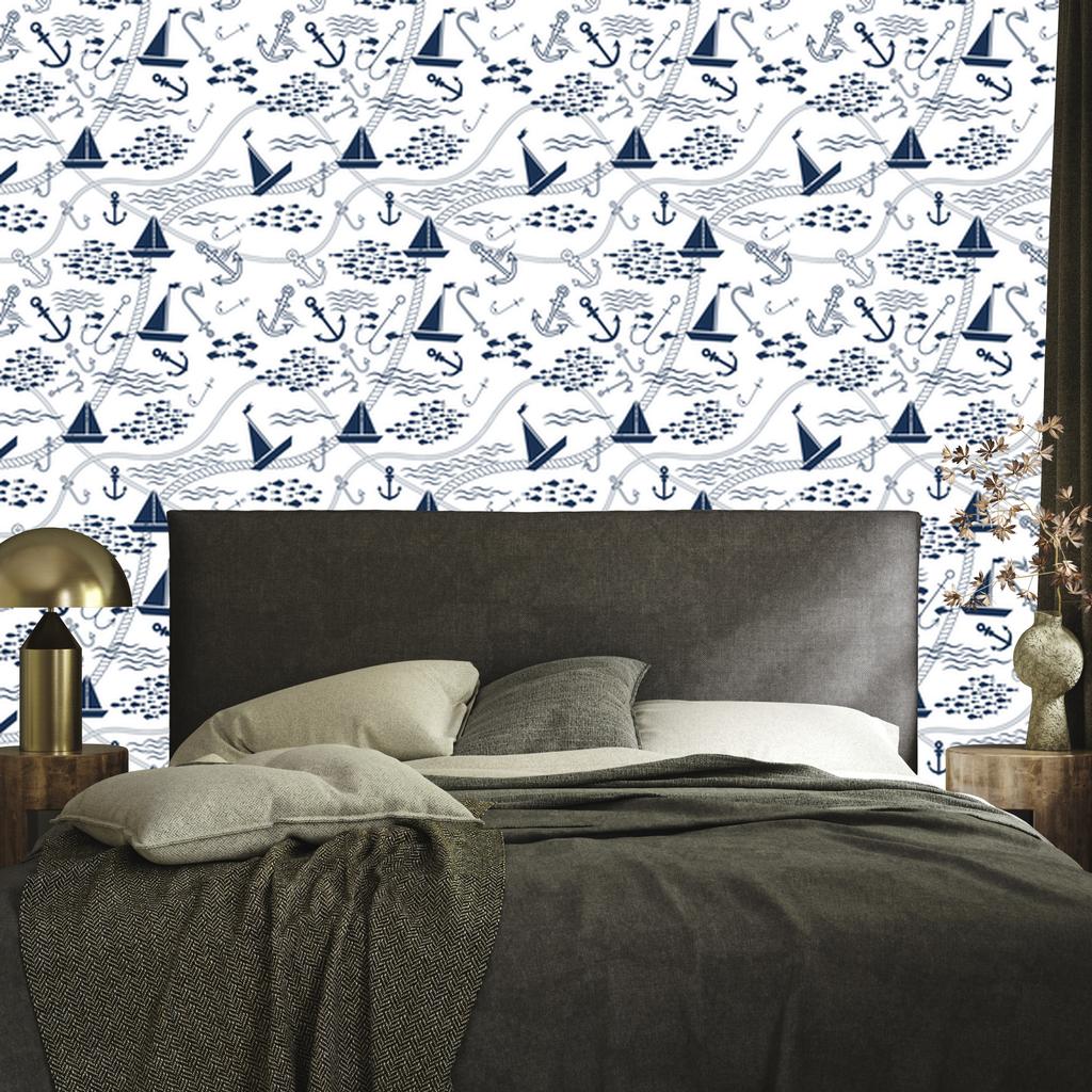 Boats wallpaper for living room and bedroom 50x1000