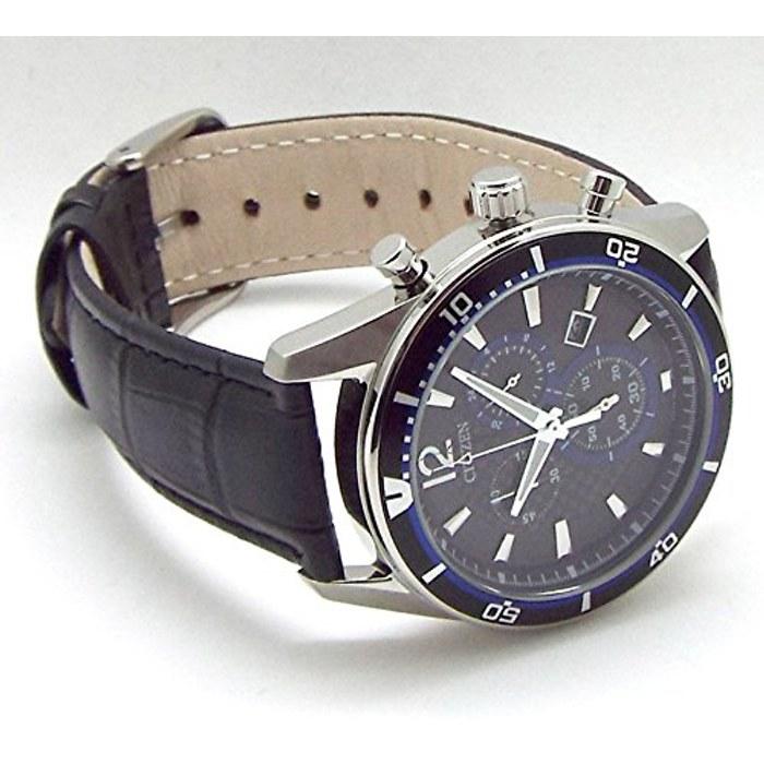 Citizen Eco-Drive Chronograph VO10-6741F/BLACK + Extra Leather Strap, Blue