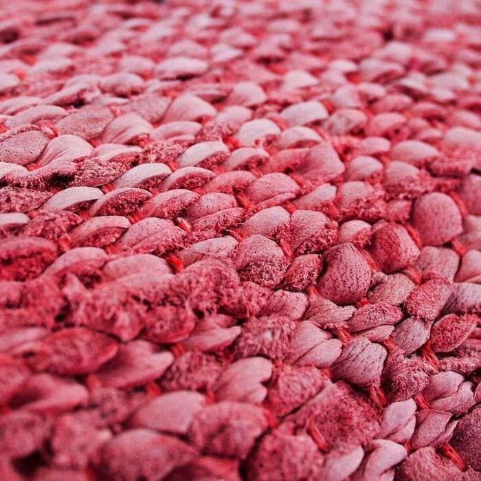 Burgundový pletený kožený polštář 60x40