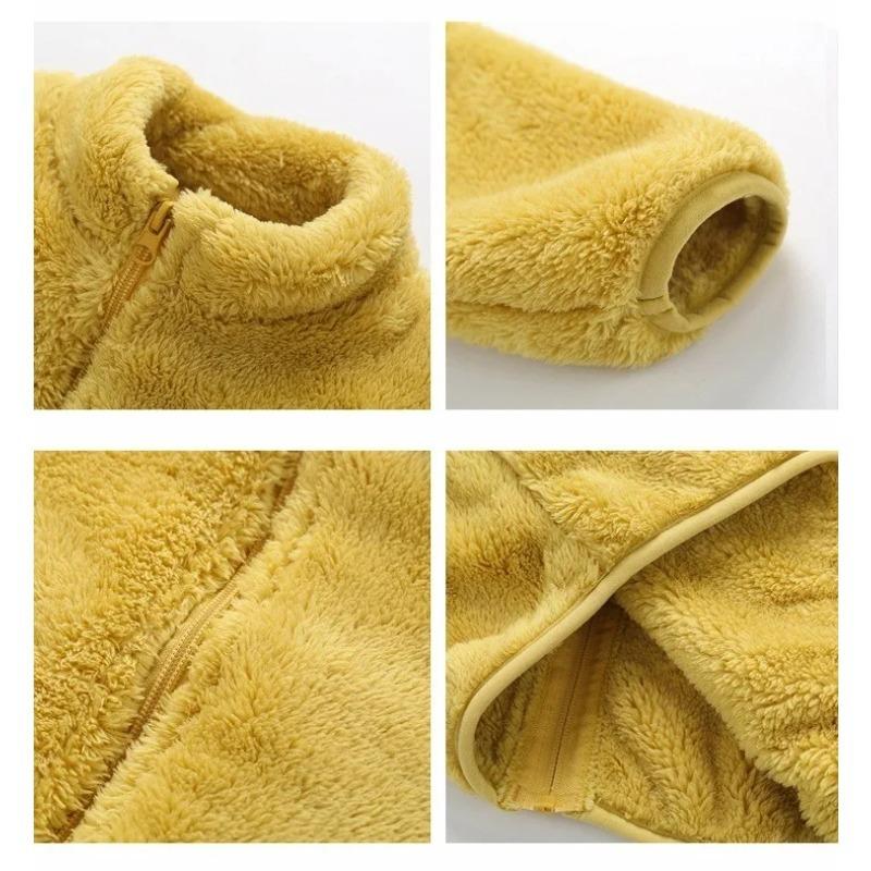 Winter Winter Kids Plush Coat Simple Fashion Children Solid Color Casual Outerwear Toddler Jacket
