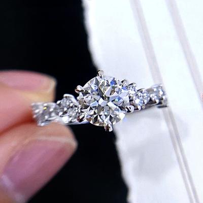 Neue Neue Trendy Frauen Hochzeit Ringe Luxus Intarsien Runde CZ Romantische Party Zubehör Weibliche Aussage Schmuck