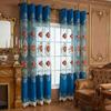 Living Room Bedroom Villa Blue European Embroidery Balcony Curtain High-End Finished Window Screen New Chinese Relief